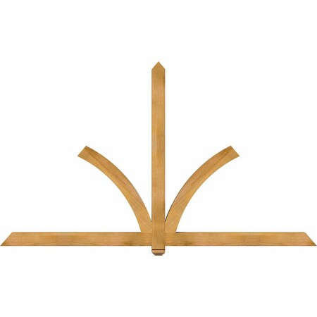 Ekena Millwork Redmond Rough Sawn Timber Gable Bracket, Western Red Cedar, 96"W x 56"H x 4"D x 4"F, 14/12 Pitch GBW096X56X0404RED00RWR